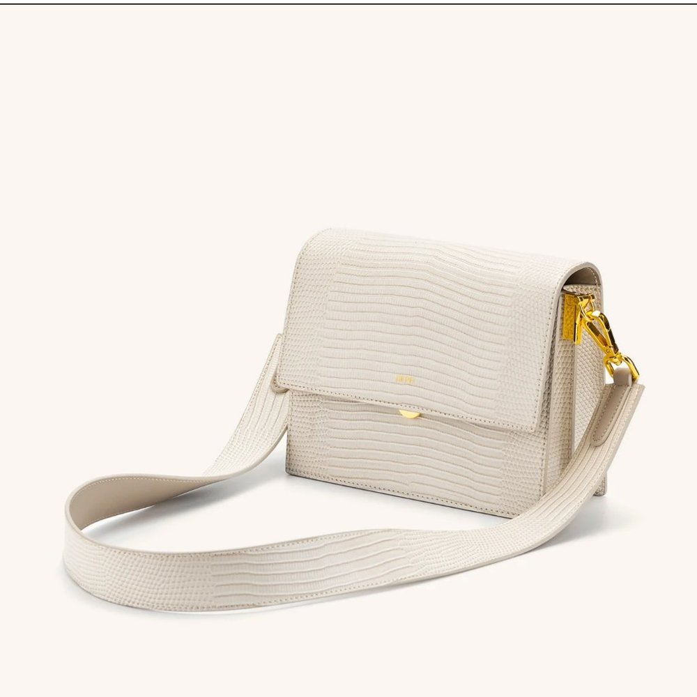 JW PEI Mini Flap Bag - Ivory Lizard